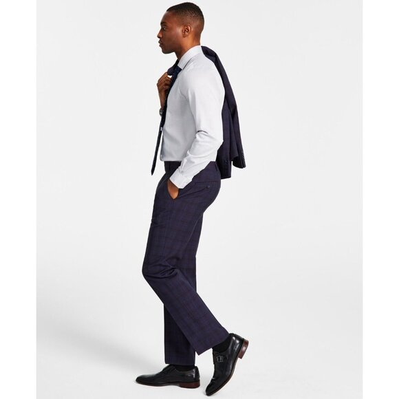 Michael Kors Men's Modern Fit Wool-Blend Plaid Suit Pants Blue Size 32x30 $190 - Picture 3 of 3